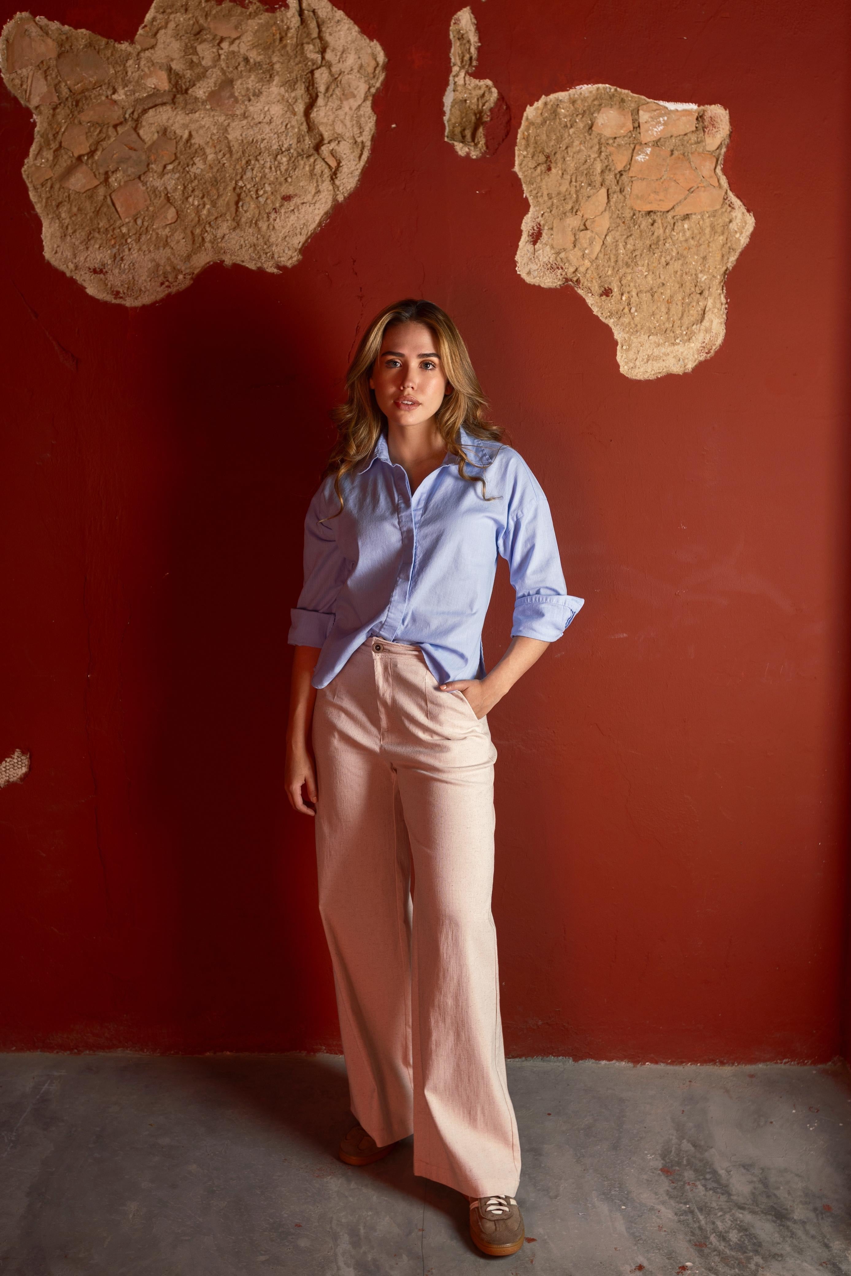 PANTALÓN LINO UNICOLOR