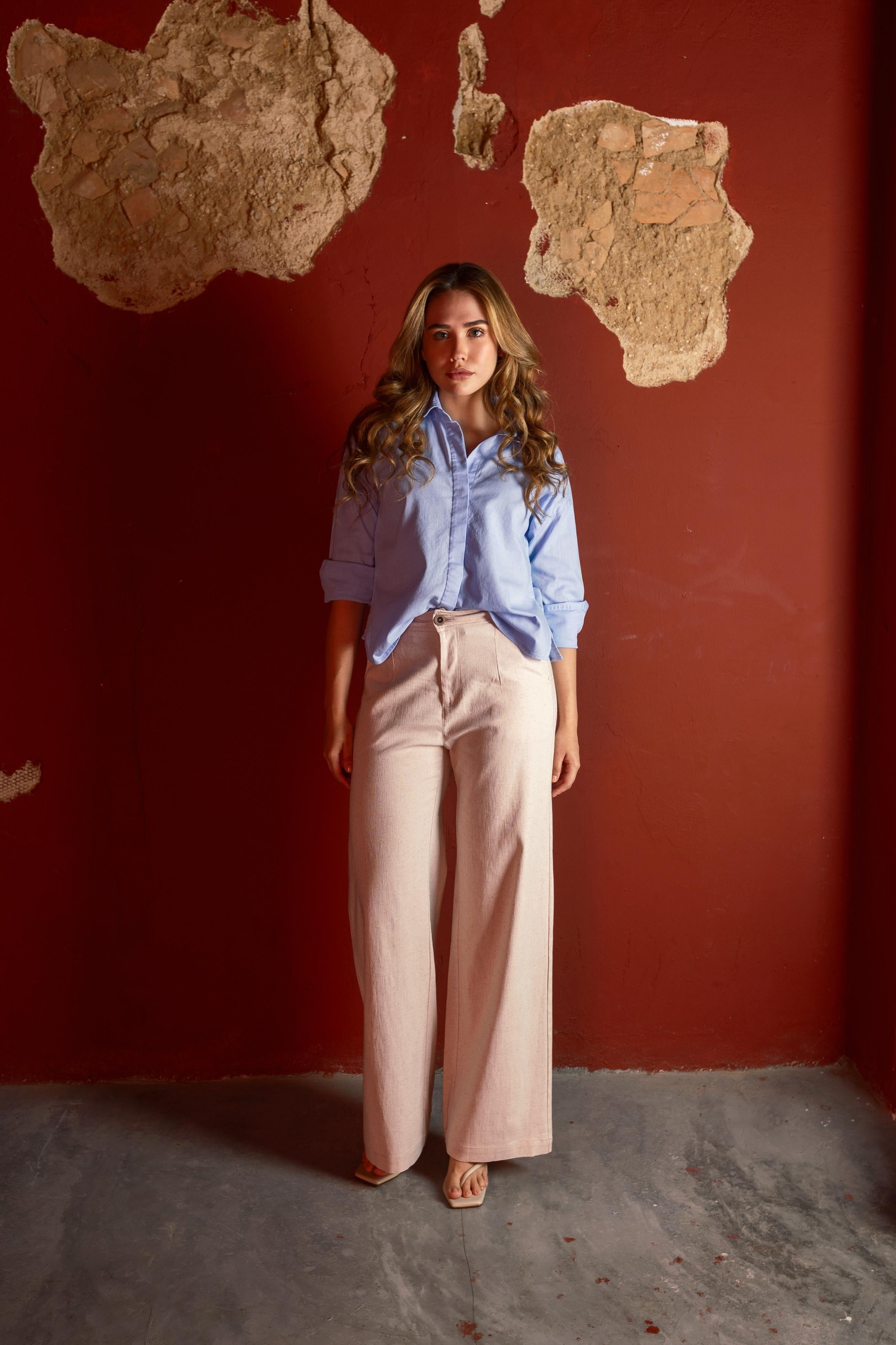 PANTALÓN LINO UNICOLOR